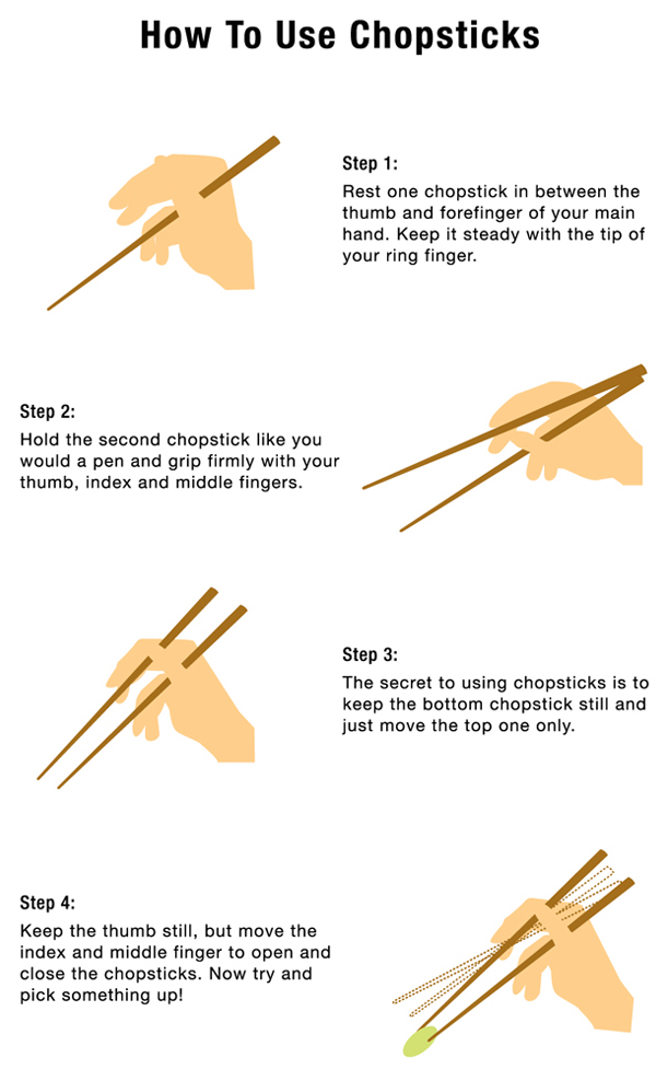 hoe met stokjes te eten