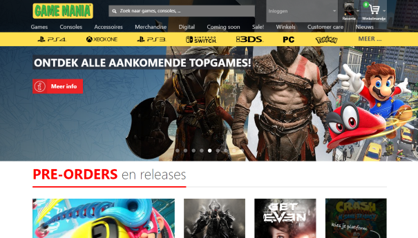 cent Eerste Perseus Webshop: Game Mania, nu eindelijk ook online | Surfplaza Magazine